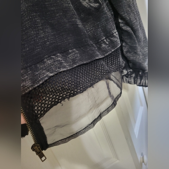 Bomber jacket, black acid wash, sz Small - Picture 4 of 6